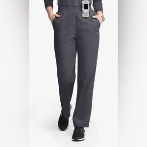 Pewter Butter-Soft Womens 2-Pocket High Waist Straight Leg Scrub Pants